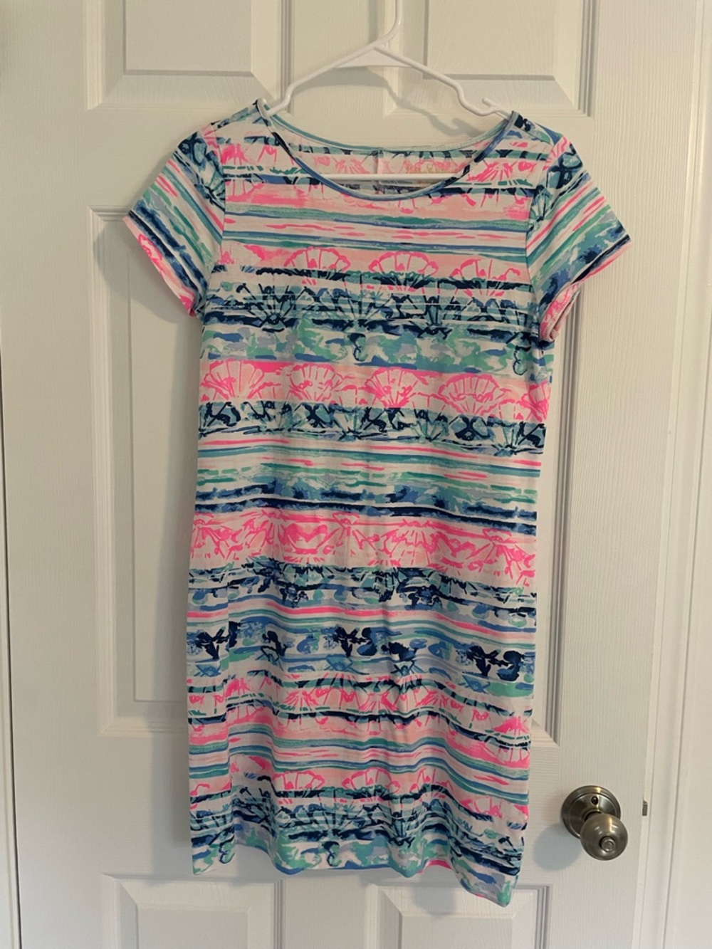 Lilly Pulitzer Pink & Blue Striped Short Sleeve Mini Dress